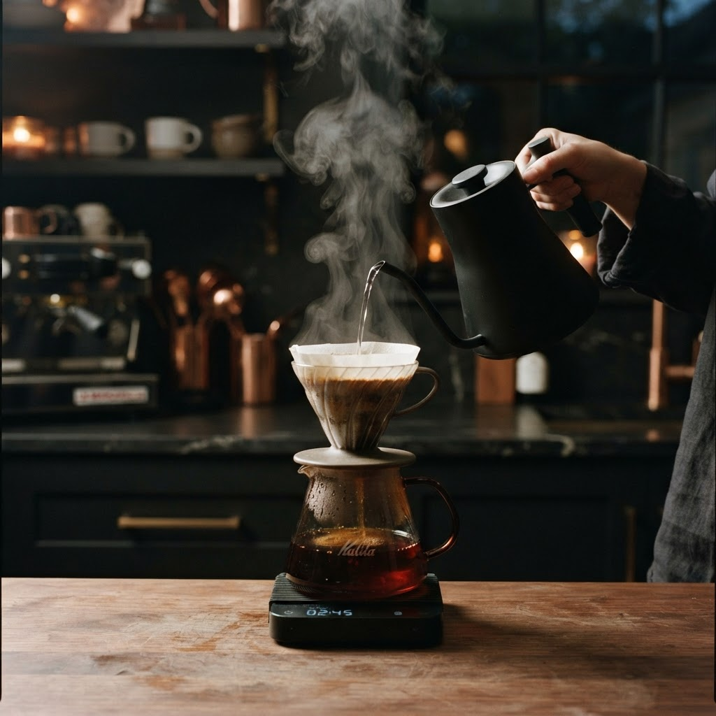 ハンドドリップで淹れる一杯のコーヒー